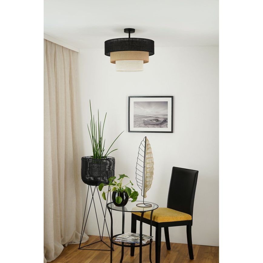 Brilagi - Přisazený lustr ASPEN LUNETA 1xE27/15W/230V pr. 45 cm černá/béžová/krémová