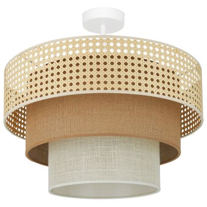 Brilagi - Přisazený lustr CEDAR LUNETA 1xE27/15W/230V pr. 45 cm ratan/hnědá/krémová