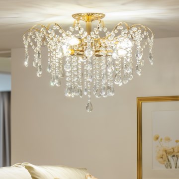 Brilagi - Přisazený lustr CRYSTAL 6xE14/60W/230V zlatá