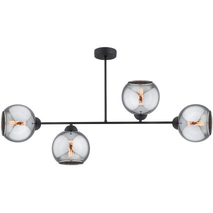 Brilagi - Přisazený lustr DIOR 4xE27/60W/230V černá/kouřová šedá
