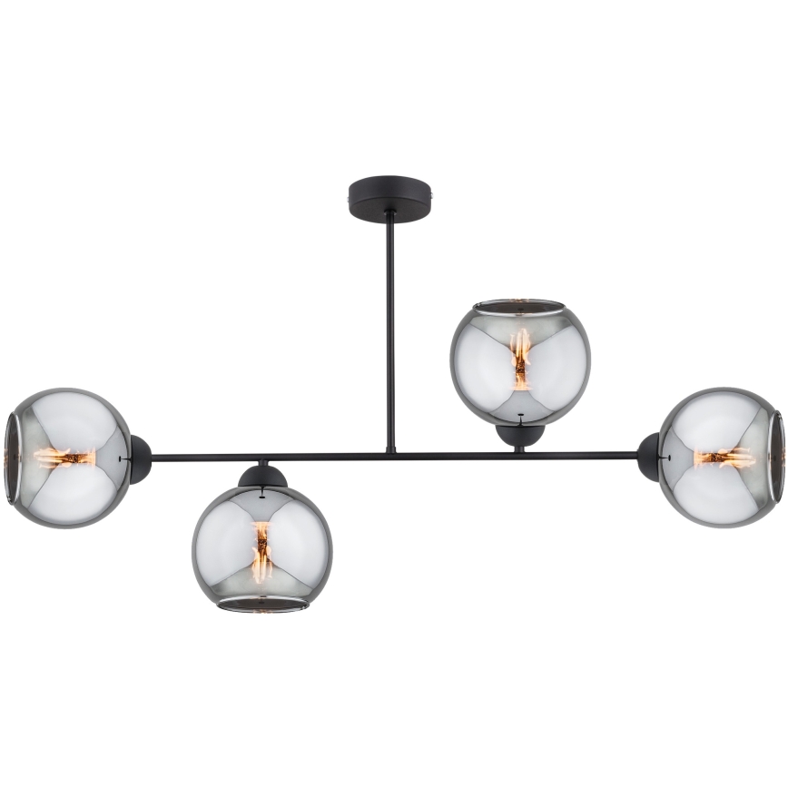 Brilagi - Přisazený lustr DIOR 4xE27/60W/230V černá/kouřová šedá