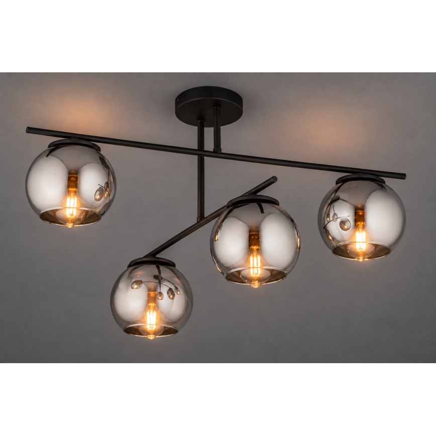 BRILAGI - Přisazený lustr DIOR 4xE27/60W/230V černá/kouřová šedá