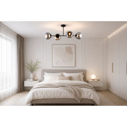 BRILAGI - Přisazený lustr DIOR 4xE27/60W/230V černá/kouřová šedá