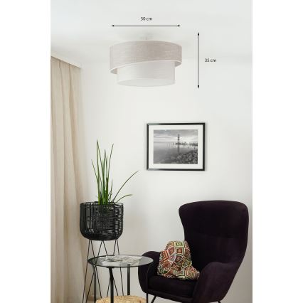 Brilagi - Přisazený lustr DOVER SHINE 1xE27/15W/230V pr. 50 cm šedá/krémová