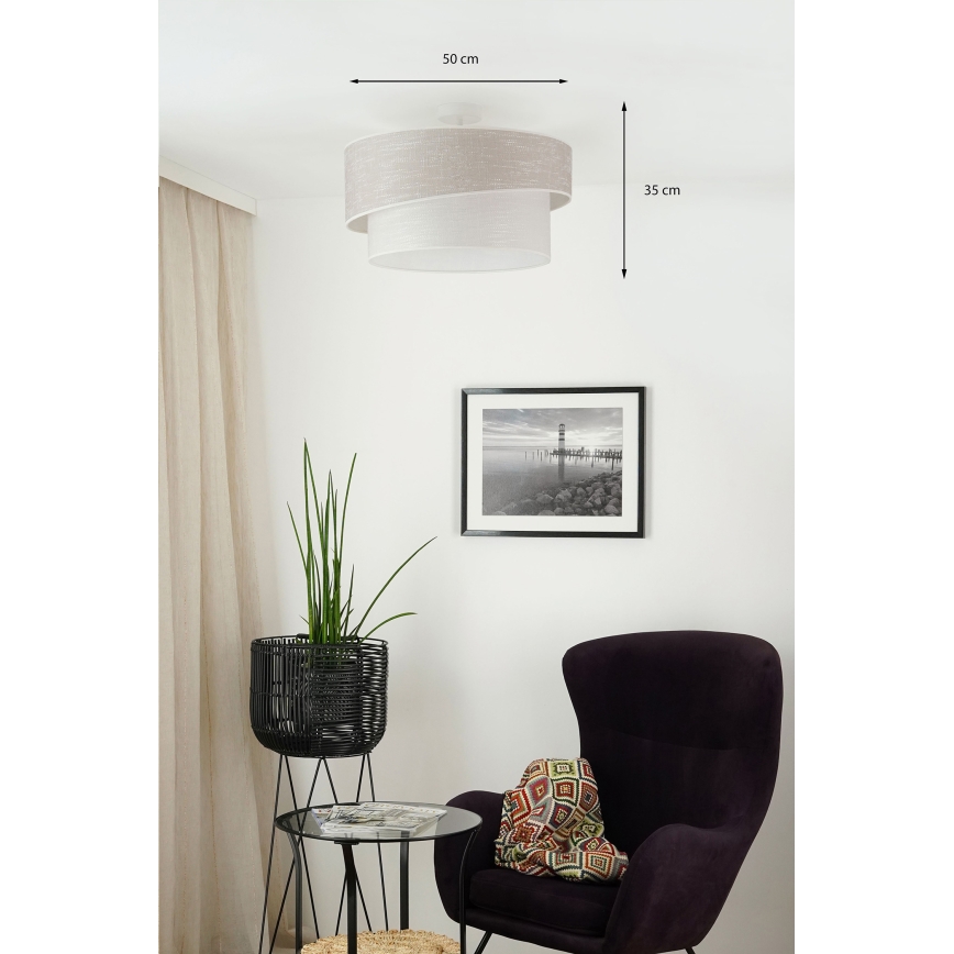 Brilagi - Přisazený lustr DOVER SHINE 1xE27/15W/230V pr. 50 cm šedá/krémová
