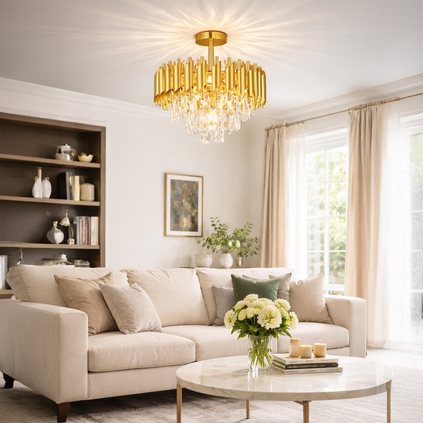 Brilagi - Přisazený lustr ECLIPSE 5xE14/10W/230V pr. 38 cm zlatá