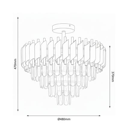 Brilagi - Přisazený lustr ECLIPSE 7xE14/10W/230V pr. 48 cm černá/zlatá