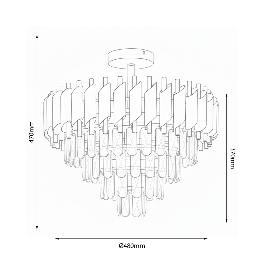 Brilagi - Přisazený lustr ECLIPSE 7xE14/10W/230V pr. 48 cm černá/zlatá