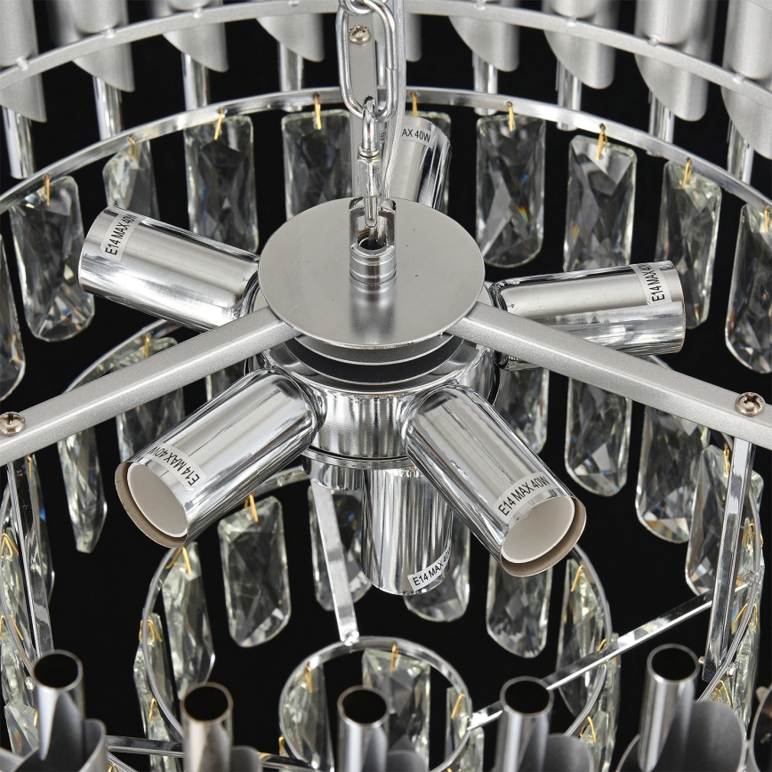 Brilagi - Přisazený lustr ECLIPSE 7xE14/10W/230V pr. 48 cm stříbrná