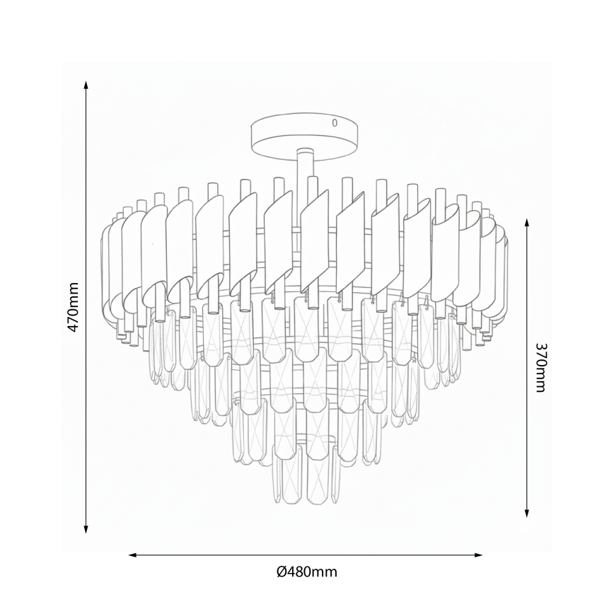 Brilagi - Přisazený lustr ECLIPSE 7xE14/10W/230V pr. 48 cm stříbrná