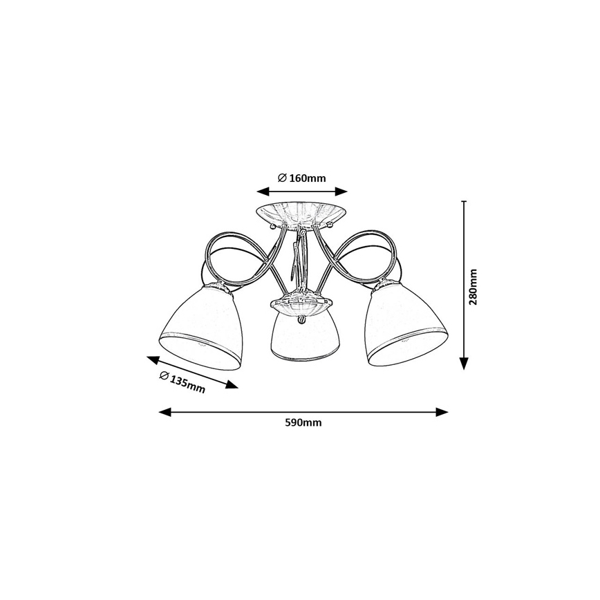Brilagi - Přisazený lustr FRED 3xE27/60W/230V pr. 59 cm bronzová