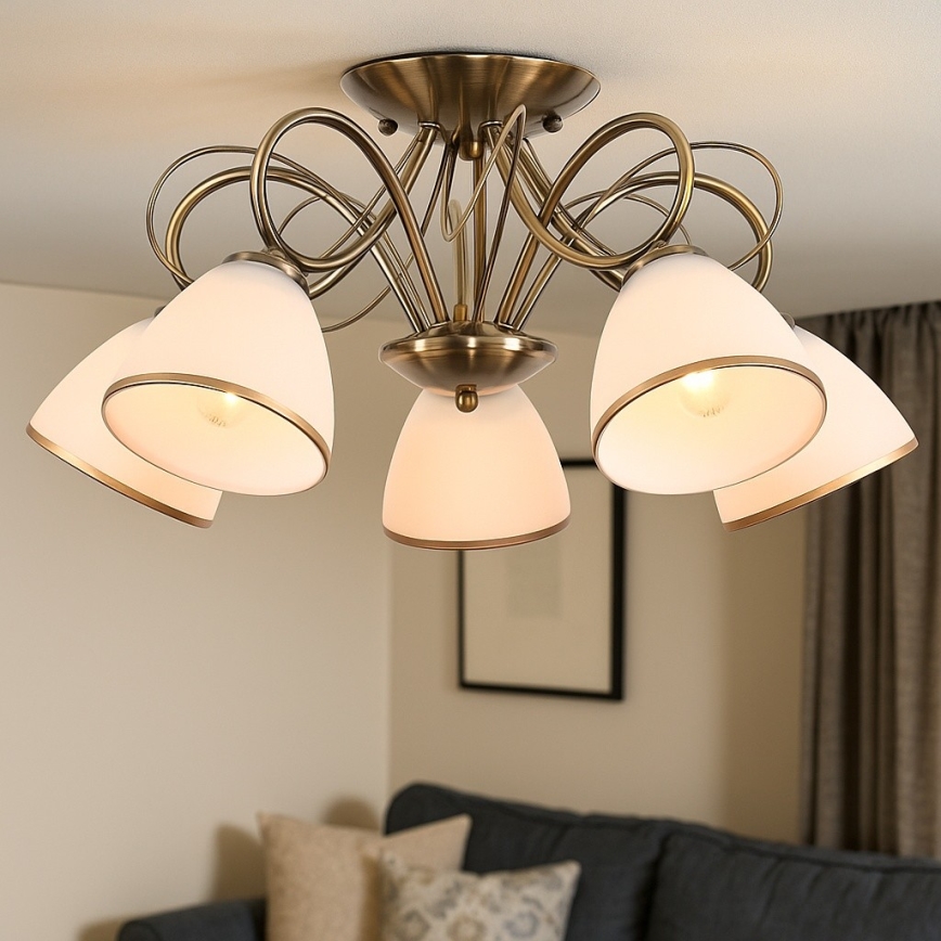 Brilagi - Přisazený lustr FRED 5xE27/60W/230V pr. 59 cm bronzová