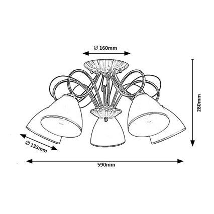 Brilagi - Přisazený lustr FRED 5xE27/60W/230V pr. 59 cm bronzová