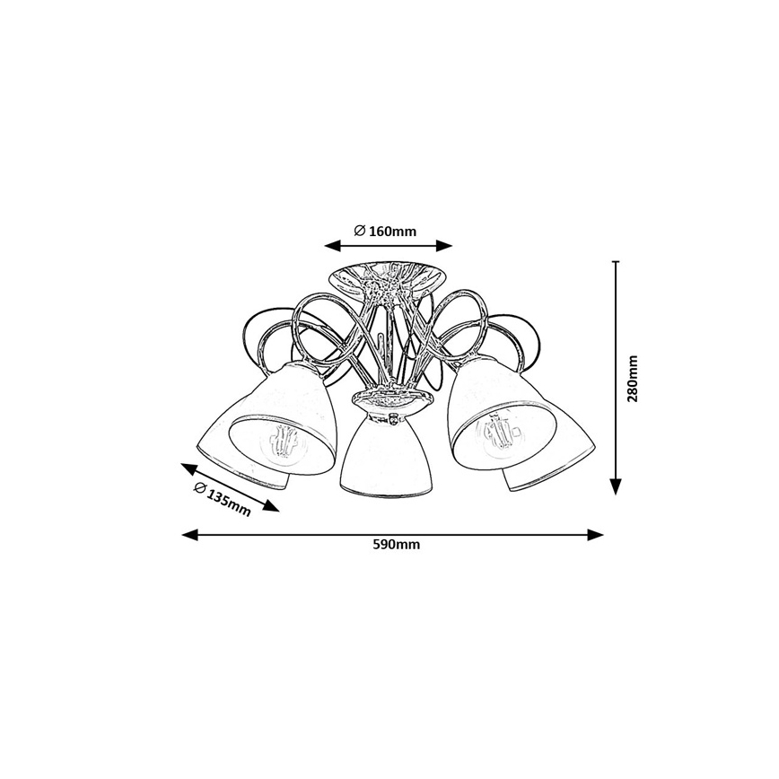 Brilagi - Přisazený lustr FRED 5xE27/60W/230V pr. 59 cm lesklý chrom