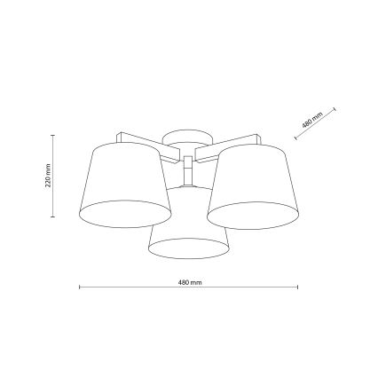 Brilagi - Přisazený lustr LATTE 3xE27/15W/230V borovice/hnědá