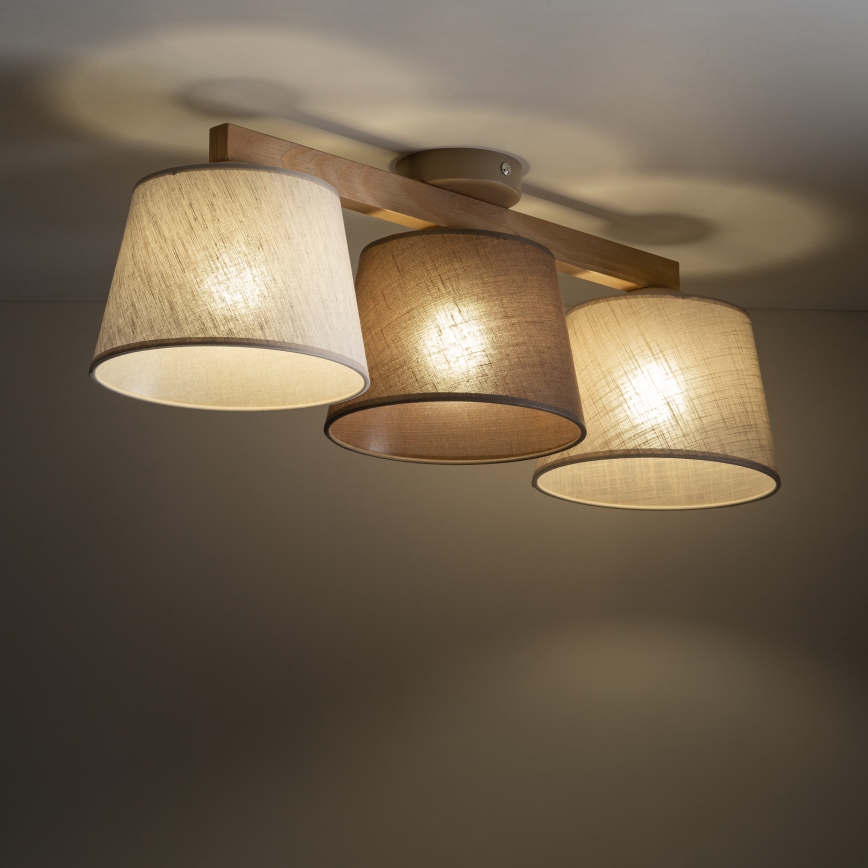 Brilagi - Přisazený lustr LATTE 3xE27/15W/230V borovice/mix