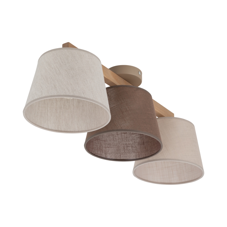 Brilagi - Přisazený lustr LATTE 3xE27/15W/230V borovice/mix