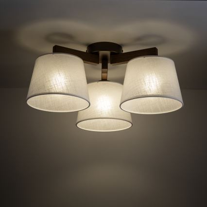 Brilagi - Přisazený lustr LATTE 3xE27/60W/230V borovice/béžová