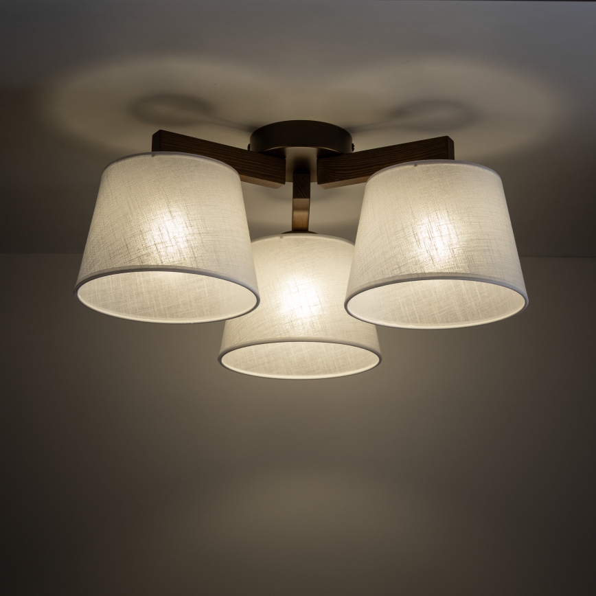 Brilagi - Přisazený lustr LATTE 3xE27/60W/230V borovice/béžová
