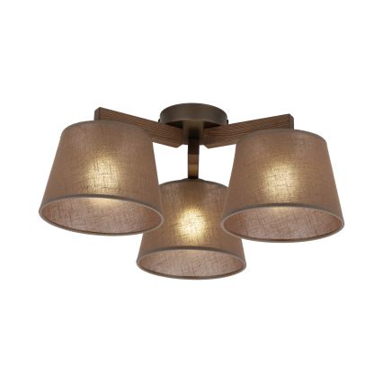 Brilagi - Přisazený lustr LATTE 3xE27/60W/230V borovice/hnědá
