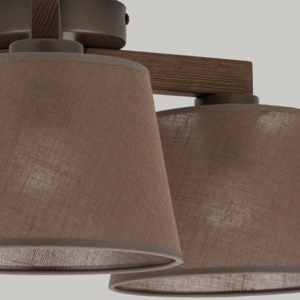 Brilagi - Přisazený lustr LATTE 3xE27/60W/230V borovice/hnědá