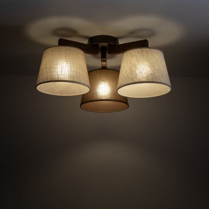 Brilagi - Přisazený lustr LATTE 3xE27/60W/230V borovice/mix