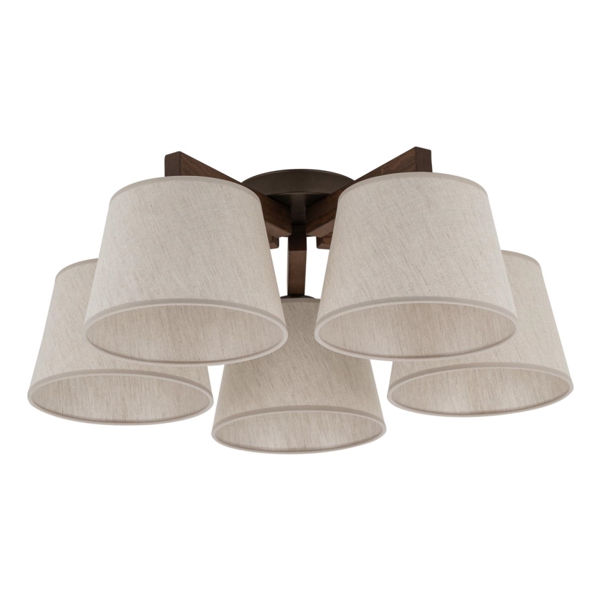 Brilagi - Přisazený lustr LATTE 5xE27/60W/230V borovice/krémová