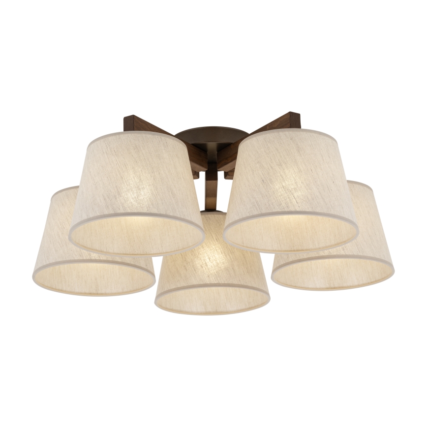 Brilagi - Přisazený lustr LATTE 5xE27/60W/230V borovice/krémová