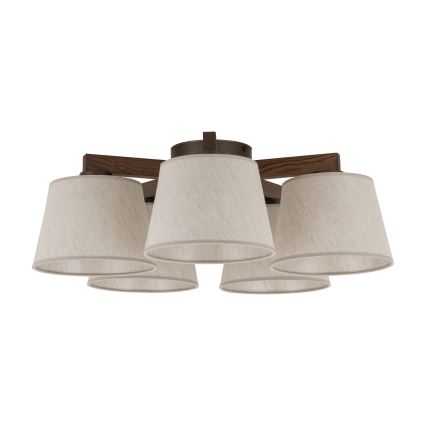 Brilagi - Přisazený lustr LATTE 5xE27/60W/230V borovice/krémová