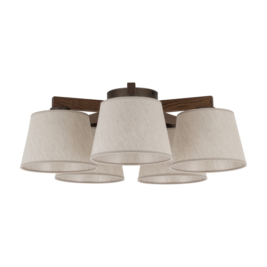 Brilagi - Přisazený lustr LATTE 5xE27/60W/230V borovice/krémová