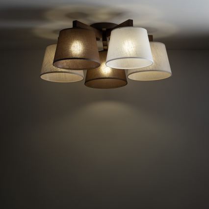 Brilagi - Přisazený lustr LATTE 5xE27/60W/230V borovice/mix