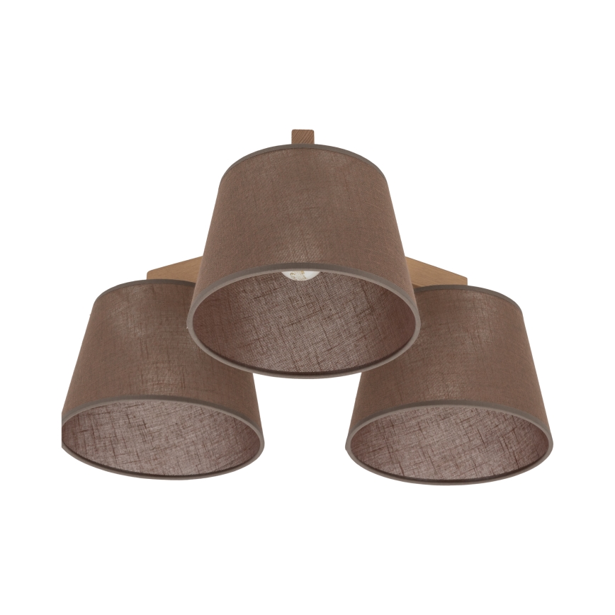 Brilagi - Přisazený lustr LATTE SABIA 3xE27/15W/230V borovice/hnědá