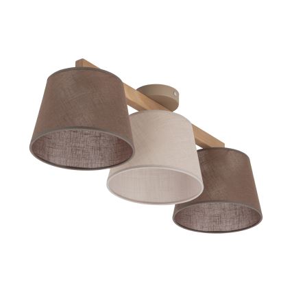 Brilagi - Přisazený lustr LATTE SABIA 3xE27/15W/230V borovice/mix