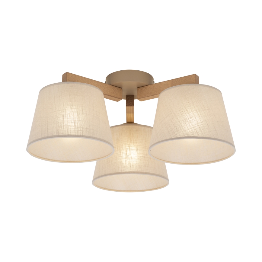 Brilagi - Přisazený lustr LATTE SABIA 3xE27/60W/230V borovice/béžová
