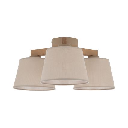 Brilagi - Přisazený lustr LATTE SABIA 3xE27/60W/230V borovice/béžová