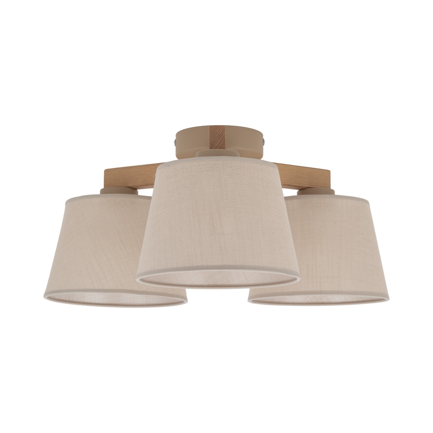 Brilagi - Přisazený lustr LATTE SABIA 3xE27/60W/230V borovice/béžová