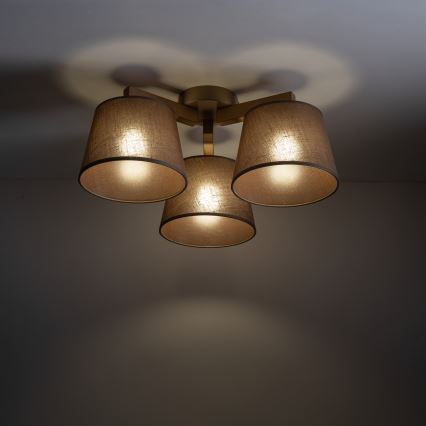Brilagi - Přisazený lustr LATTE SABIA 3xE27/60W/230V borovice/hnědá