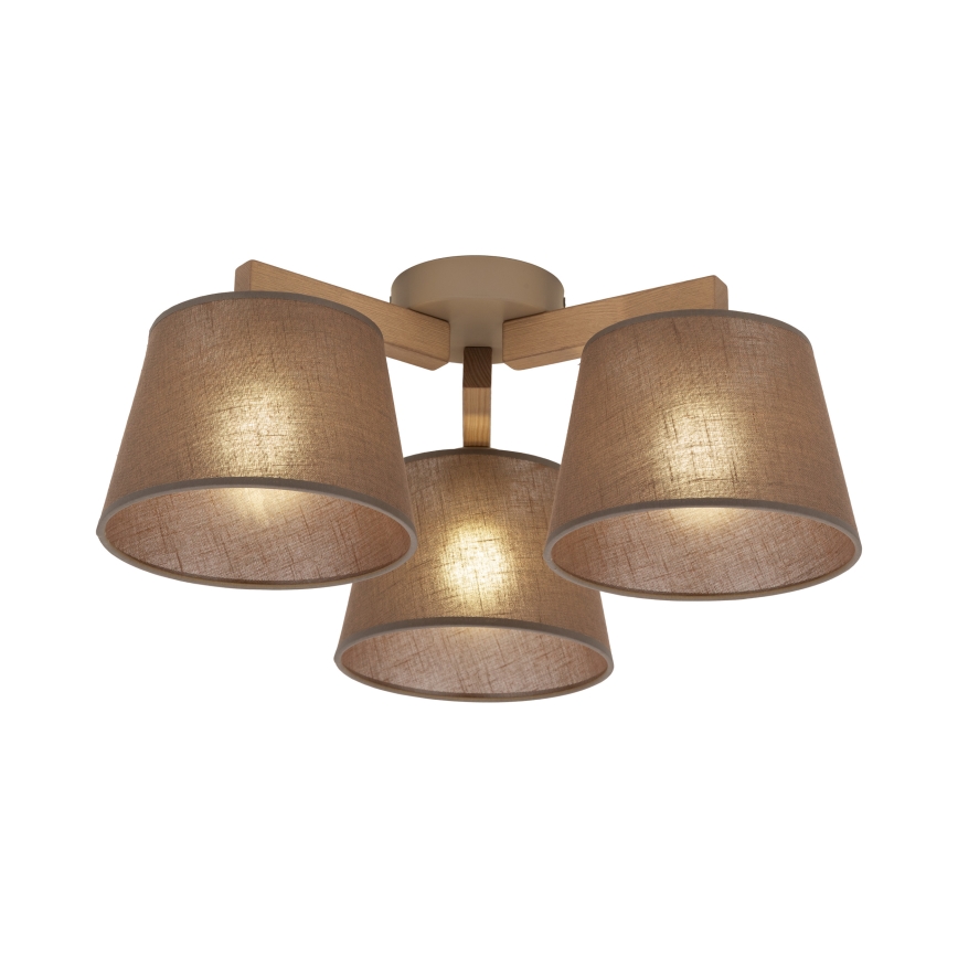 Brilagi - Přisazený lustr LATTE SABIA 3xE27/60W/230V borovice/hnědá