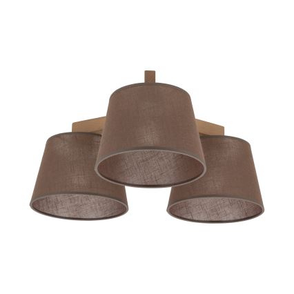 Brilagi - Přisazený lustr LATTE SABIA 3xE27/60W/230V borovice/hnědá