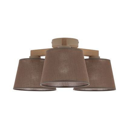 Brilagi - Přisazený lustr LATTE SABIA 3xE27/60W/230V borovice/hnědá