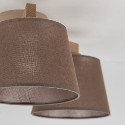 Brilagi - Přisazený lustr LATTE SABIA 3xE27/60W/230V borovice/hnědá