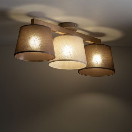 Brilagi - Přisazený lustr LATTE SABIA 3xE27/60W/230V borovice/mix
