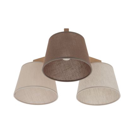 Brilagi - Přisazený lustr LATTE SABIA 3xE27/60W/230V borovice/mix