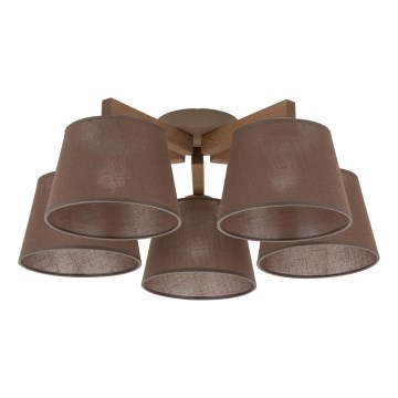 Brilagi - Přisazený lustr LATTE SABIA 5xE27/15W/230V borovice/hnědá