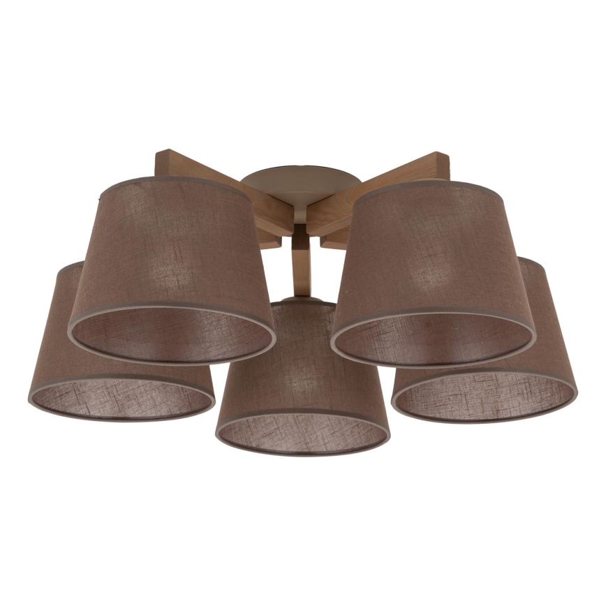 Brilagi - Přisazený lustr LATTE SABIA 5xE27/15W/230V borovice/hnědá