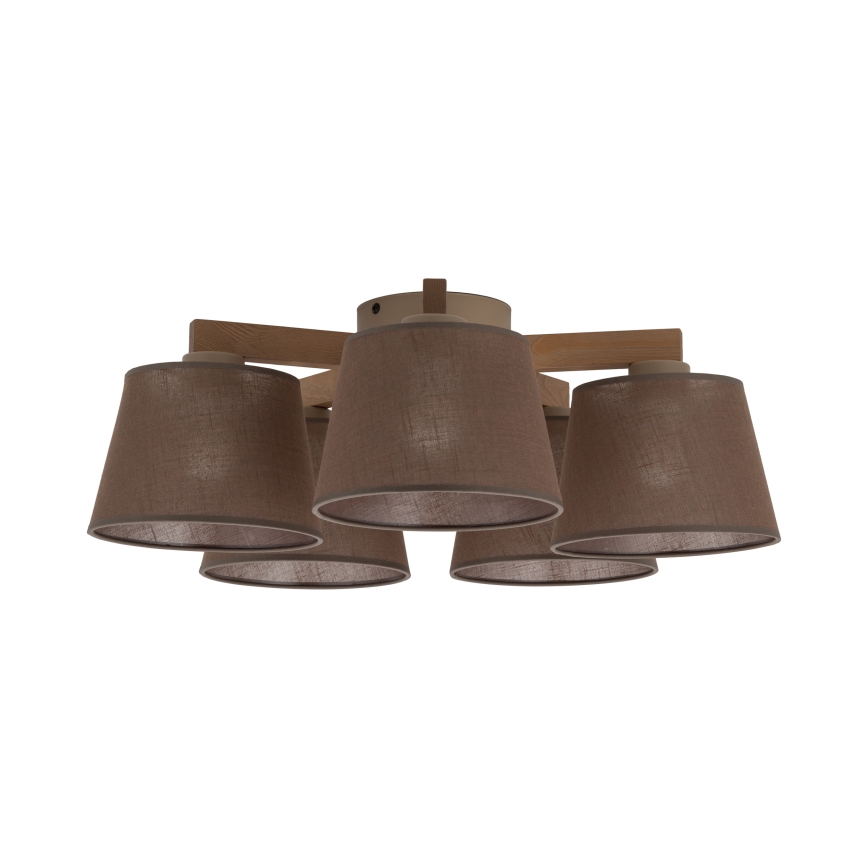 Brilagi - Přisazený lustr LATTE SABIA 5xE27/15W/230V borovice/hnědá