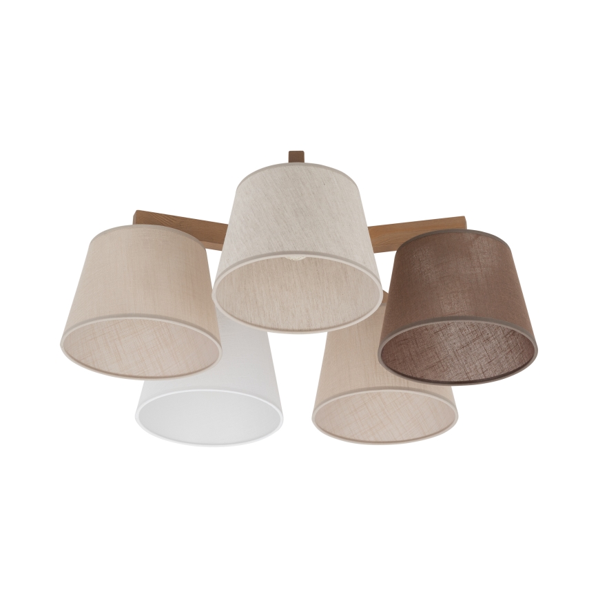 Brilagi - Přisazený lustr LATTE SABIA 5xE27/15W/230V borovice/mix