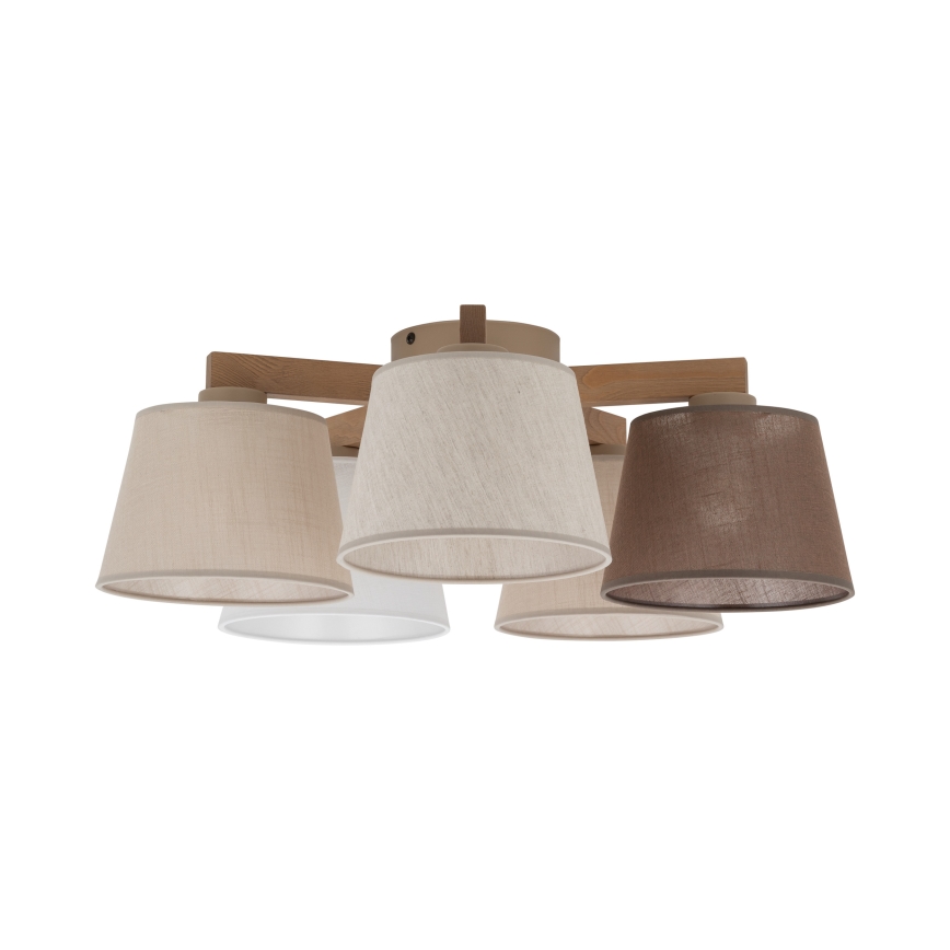 Brilagi - Přisazený lustr LATTE SABIA 5xE27/15W/230V borovice/mix