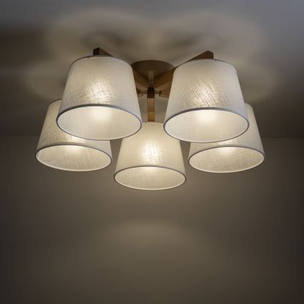 Brilagi - Přisazený lustr LATTE SABIA 5xE27/60W/230V borovice/bílá
