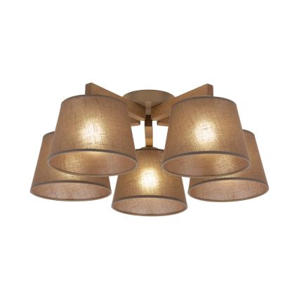 Brilagi - Přisazený lustr LATTE SABIA 5xE27/60W/230V borovice/hnědá